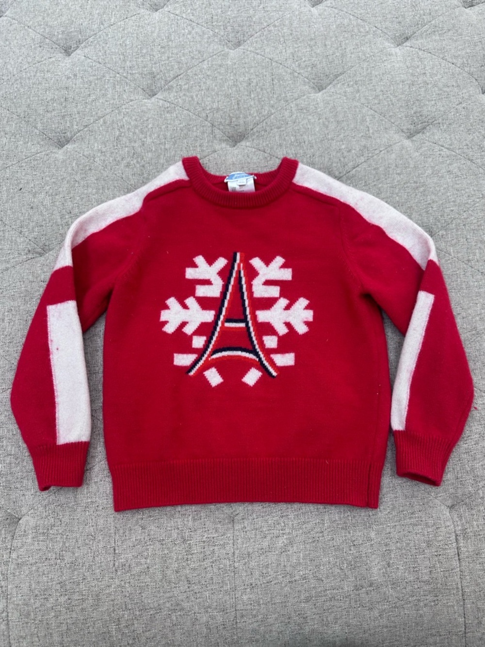 JACADI PARIS BOYS WOOL JUMPER SWEATER CHRISTMAS SNOWFLAKE EIFFEL TOWER fits sz 4